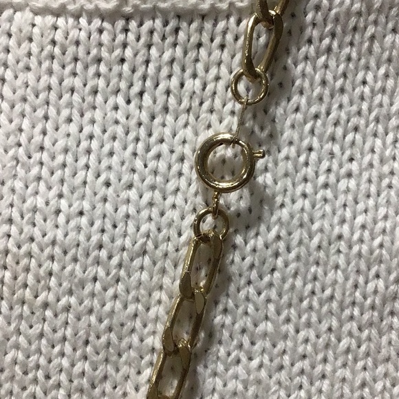 Vintage white beads on gold chain - Picture 2 of 3